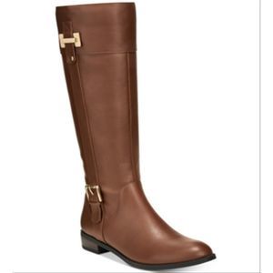 Karen Scott Women's Deliee Flat Knee High Boots Cognac Brown Size 10 M